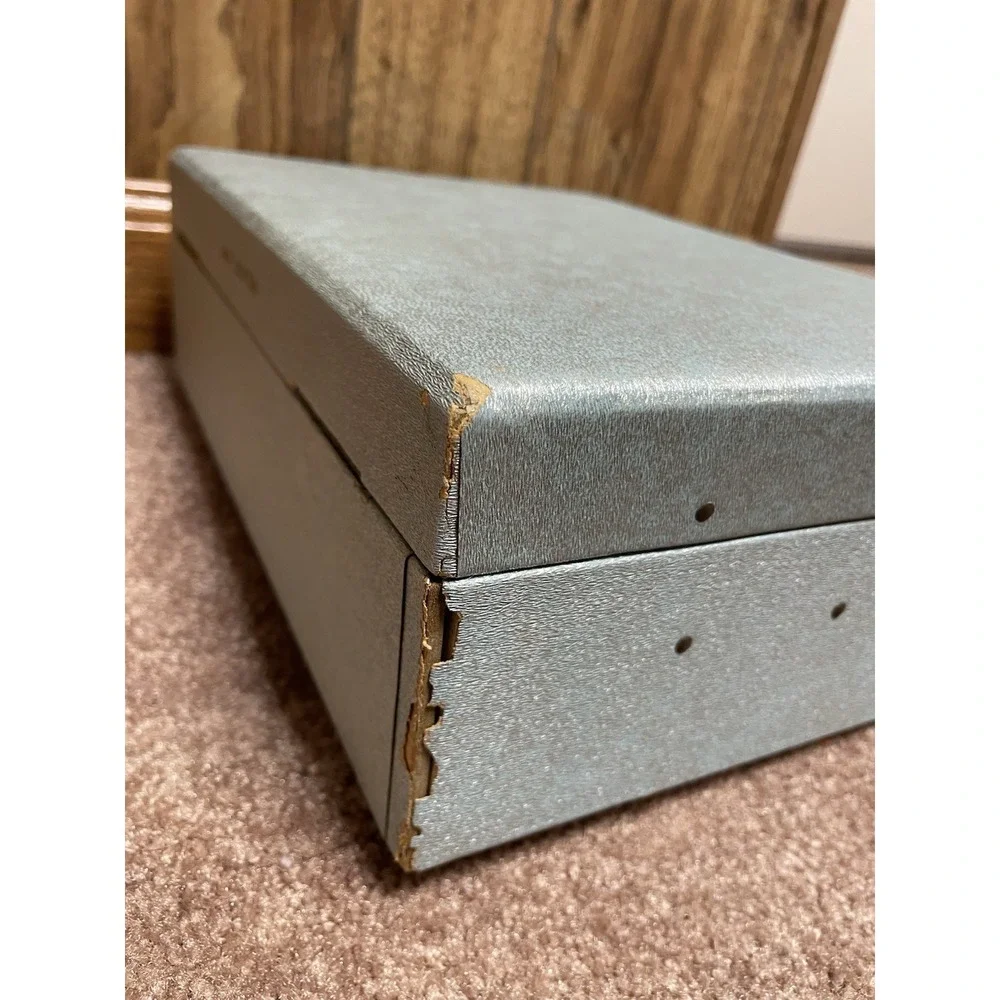 Vintage 1960's LADY BUXTON‎ Mid Century 2 Tier Blue Jewelry Box Blue Velvet